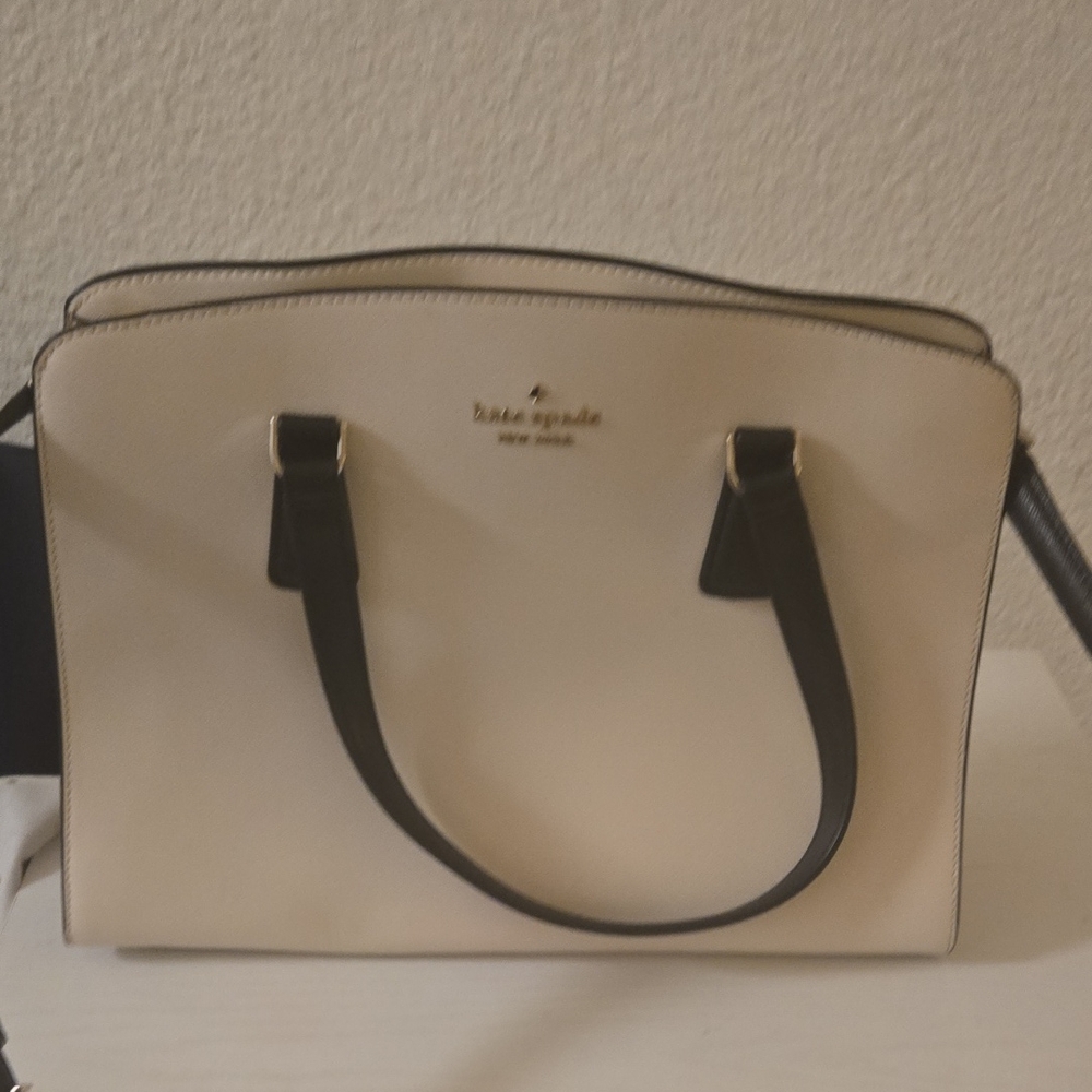 Kate Spade Cream and Black Satchel